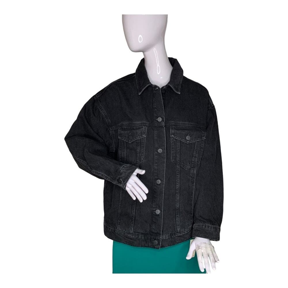 Pilcro Anthropologie NWT Jean Jacket Oversized Black Size M
